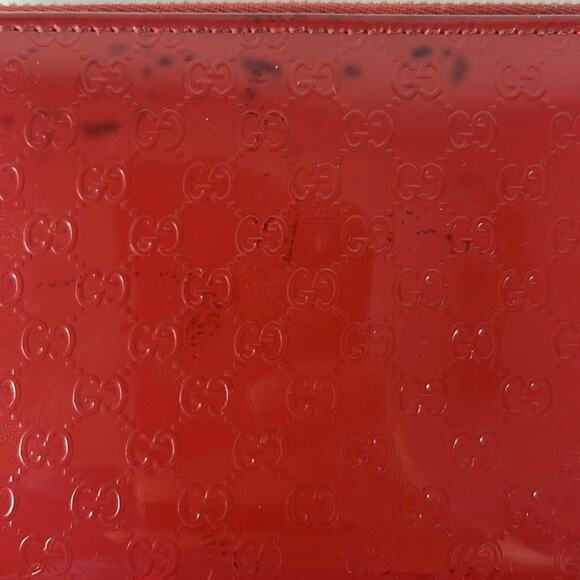 Gucci Red Micro GG Patent Leather Wallet - Picture 10 of 11